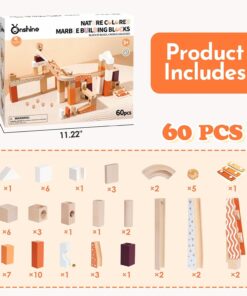 Alternative view of Set de constructie din lemn circuit cu bile - Marble Track, Onshine Marble, 60 piese