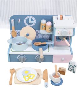 Set de gatit din lemn cu 25 accesorii pentru copii, Bucatarie, 3 ANI