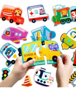 Alternative view of Puzzle magnetic din 2 piese, Vehicule - 30 piese, 3 ani+