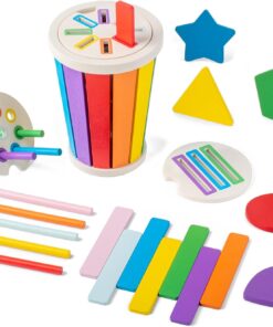 Sortator de forme geometrice si culori tip pahar, 1 an+