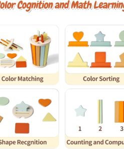 Alternative view of Sortator de forme geometrice si culori tip pahar, Pastel, 1 an+