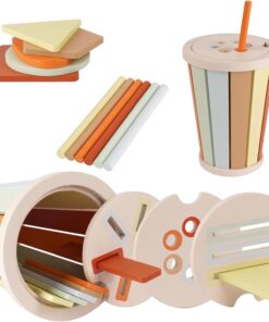 Sortator de forme geometrice si culori tip pahar, Pastel, 1 an+