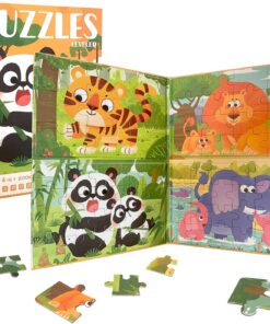 Alternative view of Set 4 Puzzle-uri magnetice din lemn, Animale salbatice, 3 ani+