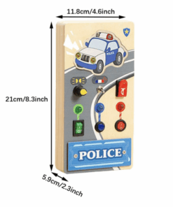 Alternative view of Busy Board electric din lemn cu activitati, Politie, 3 ani+