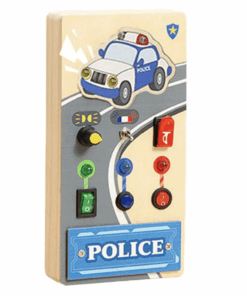 Busy Board electric din lemn cu activitati, Politie, 3 ani+