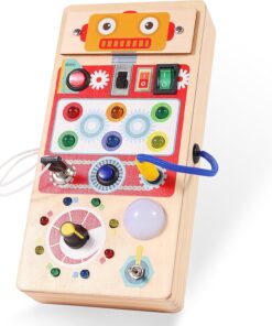 Busy Board electric din lemn cu activitati, Robot, Onshine, 3 ani+