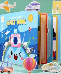 Carte cu stickere reutilizabile, Busy Book, Calatorie in jurul Lumii, 3ani+