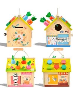 Alternative view of Casuta educationala, 6 in 1 activitati, joc de tip Montessori, 3 ani+