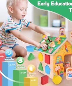 Casuta educationala, 8 in 1 activitati de tip Montessori, 3 ani+
