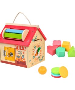 Casuta educationala, 8 in 1 activitati, joc de tip Montessori, 3 ani+