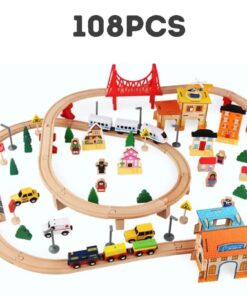 Circuit cu trenulet magnetic,108 piese, 3 ani+