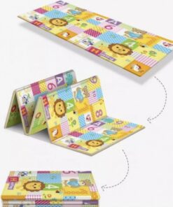 Covor pliabil de joacă termoizolant cu două fețe, 200 x 180 x 0.8 cm, Multicolor