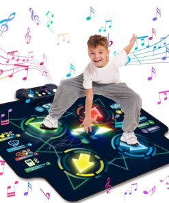 Covoras muzical interactiv pentru dans, cu conexiune bluetooth, muzica si lumini LED, 3 ani+