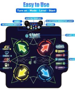 Alternative view of Covoras muzical interactiv pentru dans, cu conexiune bluetooth, muzica si lumini LED, 3 ani+