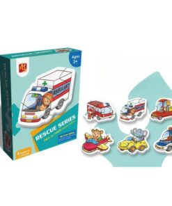 Set 6 puzzle-uri pentru bebelusi din 2 sau 3 piese - Vehicule