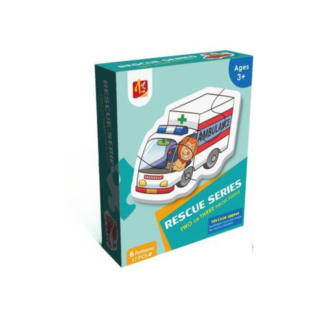Set 6 puzzle-uri pentru bebelusi din 2 sau 3 piese - Vehicule - imagine 2