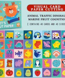 Joc 40 carduri educative pentru asociere si decupaj, Animale