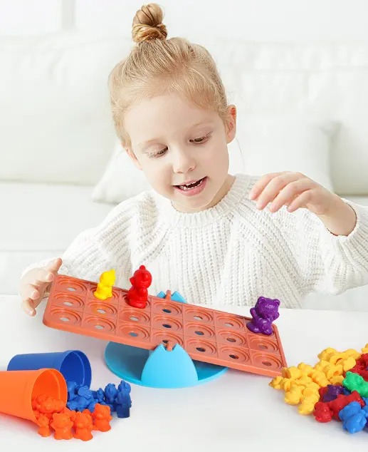 Joc creativ Montessori, sortare cu ursuleti , Matematica, 3 ani - imagine 10