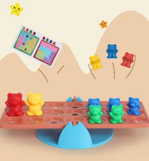 Joc creativ Montessori, sortare cu ursuleti , Matematica, 3 ani - imagine 6