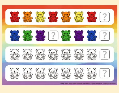 Joc creativ Montessori, sortare cu ursuleti , Matematica, 3 ani - imagine 4