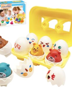 Joc de potrivire cifre, animale si forme, Oua educationale, 3 ani