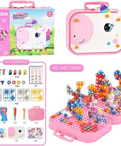 Joc educativ, Mozaic unicorn cu geanta si bormasina 285 piese, 3 ani+