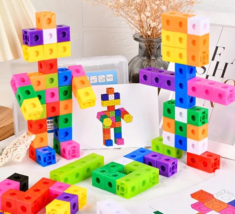 Joc educativ matematica, Set 60 de cuburi constructii, Magic Square, 3 ani - imagine 2