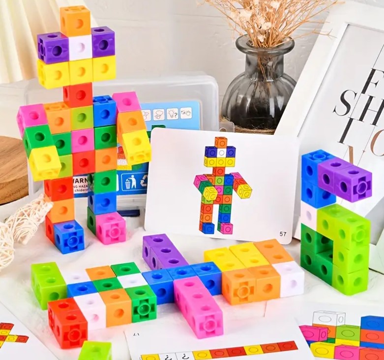 Joc educativ matematica, Set 60 de cuburi constructii, Magic Square, 3 ani - imagine 11