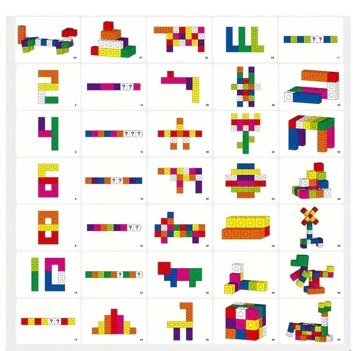 Joc educativ matematica, Set 60 de cuburi constructii, Magic Square, 3 ani - imagine 8