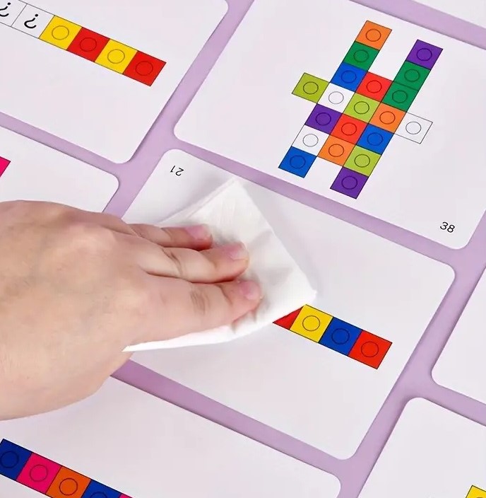 Joc educativ matematica, Set 60 de cuburi constructii, Magic Square, 3 ani - imagine 7