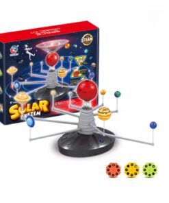 Joc educativ, proiector, Sistemul Solar cu proiectie, sunete si pictura DIY, 6 ani+