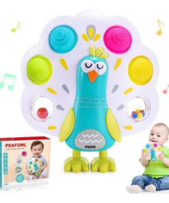 Jucărie educativă și motrică pentru bebeluși, Păun, 12 luni+