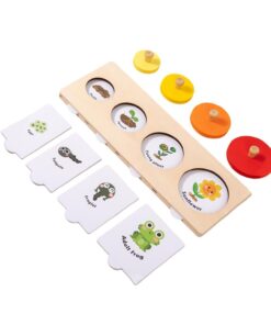 Alternative view of Puzzle educativ din lemn, Ciclul vietii plantelor si animalelor, 3 ani+