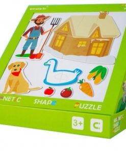 Puzzle magnetic si tablita de scris si desenat, Ferma, 3 ani