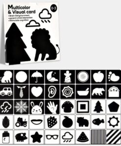 Set 20 carduri stimulare cognitiva si vizuala bebe, 0-3 luni
