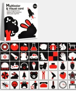 Set 20 carduri stimulare cognitiva si vizuala bebe, 3-6 luni