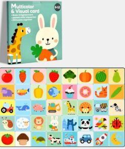 Set 20 carduri stimulare cognitiva si vizuala bebe, 6-12 luni