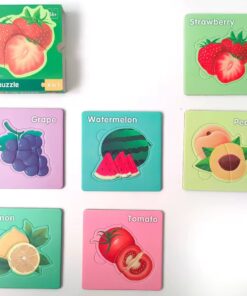 Alternative view of Set cu puzzle din 3-4 piese, 6 Fructe