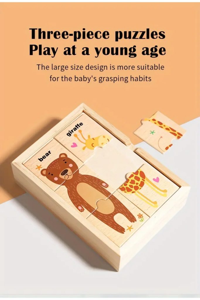 Set cu puzzle din 3 piese, Animale - 48 piese - imagine 8