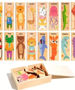 Set cu puzzle din 3 piese, Animale - 48 piese