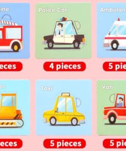 Alternative view of Set cu puzzle din 4-5 piese, 6 Vehicule