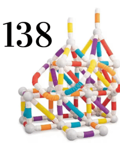 Set de constructie 3D, magnetic, flexibil, 138 piese, 3 ani+