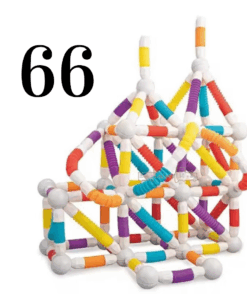 Set de constructie 3D, magnetic, flexibil, 66 piese, 3 ani+