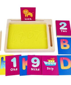 Tăbliță Montessori cu nisip pentru scriere și învățare litere/cifre
