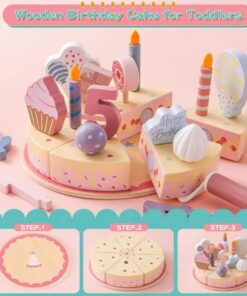 Alternative view of Tort aniversar de feliat din lemn cu 24 piese, 3 ani