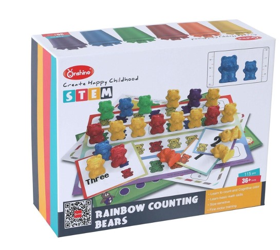 Joc creativ Montessori, sortare cu ursuleti , Matematica, 3 ani - imagine 2