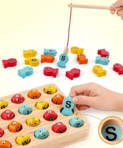 Alternative view of Joc de tip Montessori, Dexteritate si joc magnetic de pescuit, 3 ani, Alfabet