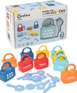 Joc educativ cu lacăte și chei pentru învățarea cifrelor, 20 piese, 3 ani
