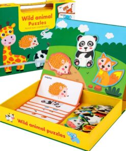 Puzzle magnetic, tip carte, Animale, 3 ani+, 53 piese