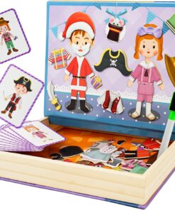 Puzzle magnetic tip carte- Imbraca Personajele, 3 ani